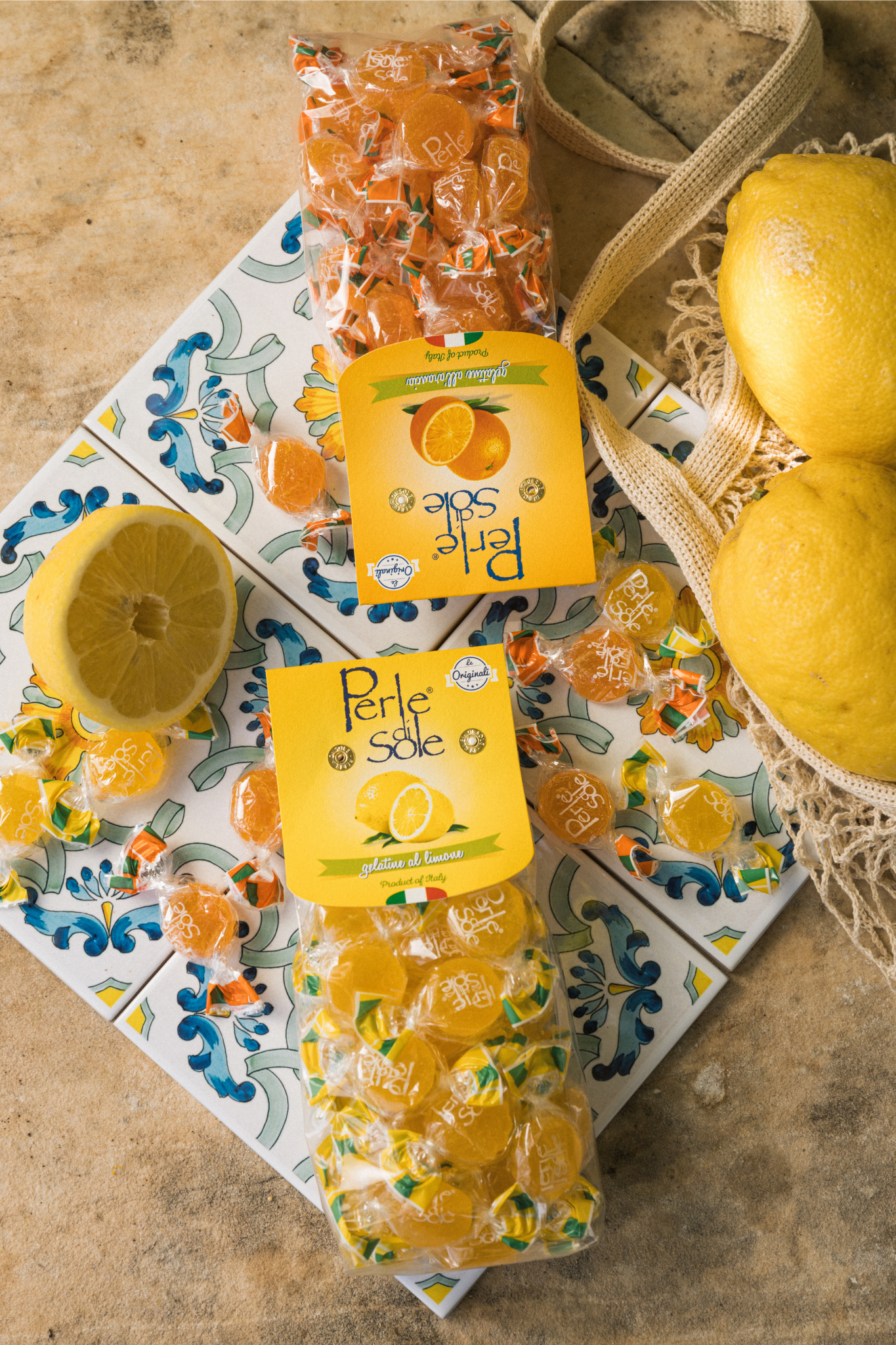 Perle di Sole Italian Lemon Drops Hard Candy Individually Wrapped (7.05 oz)