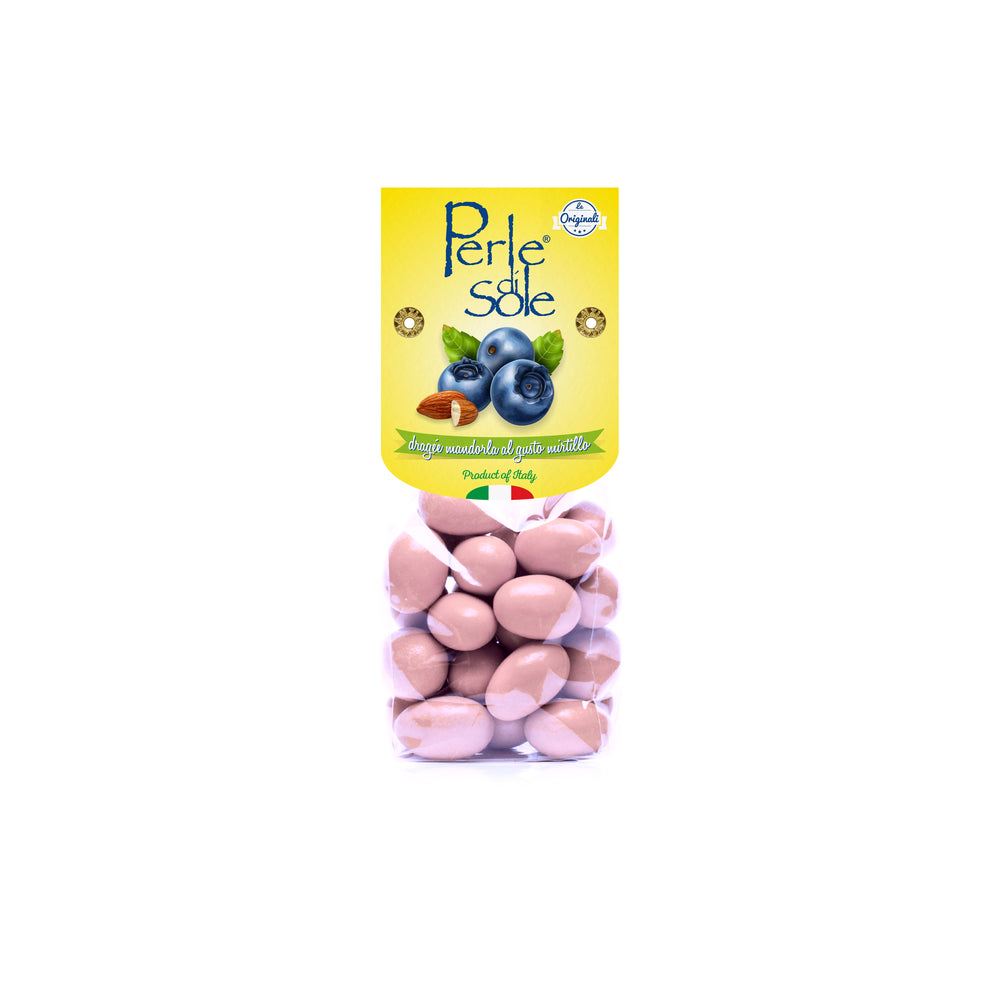 Blueberry flavored almond dragée