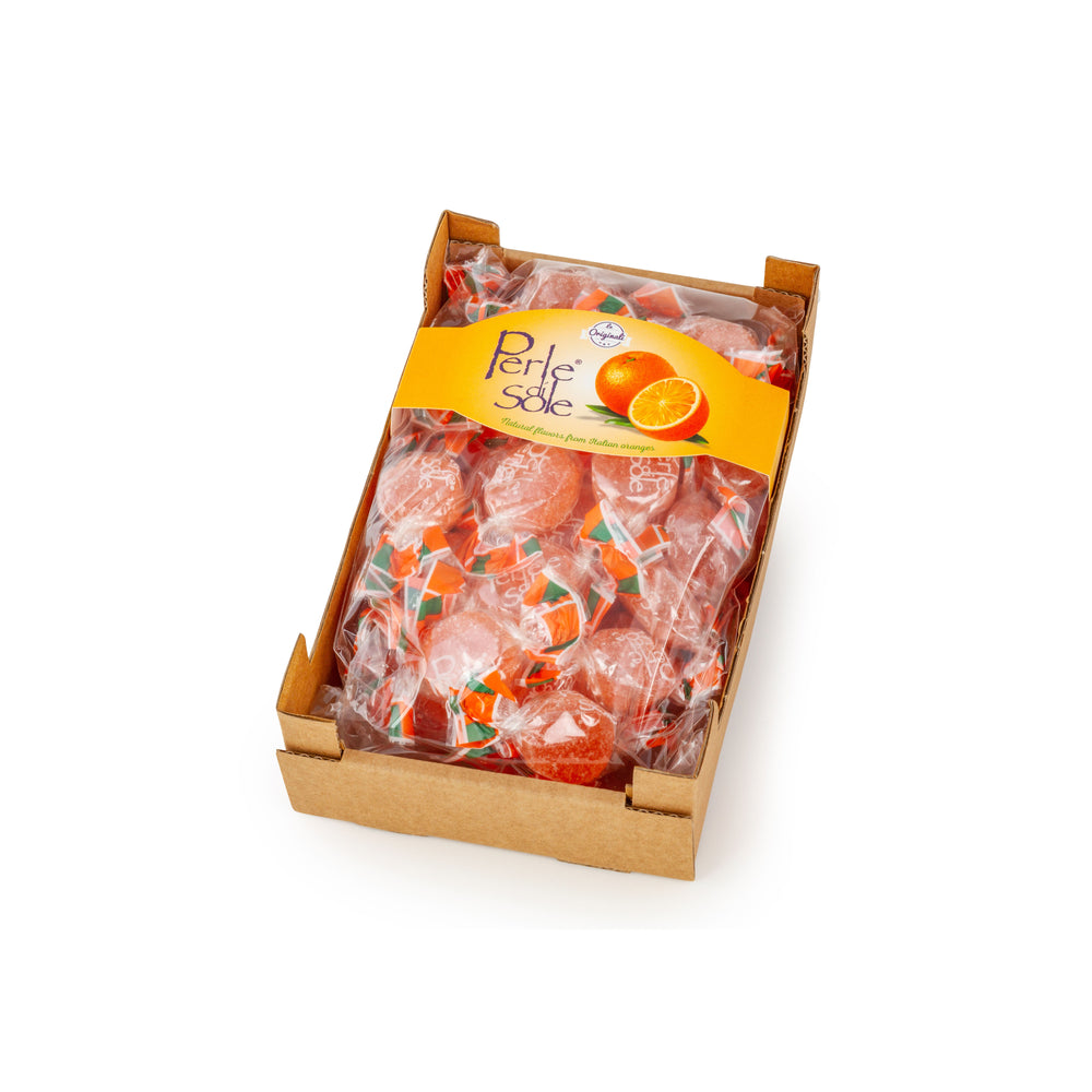 Orange flavored jellies in a box
